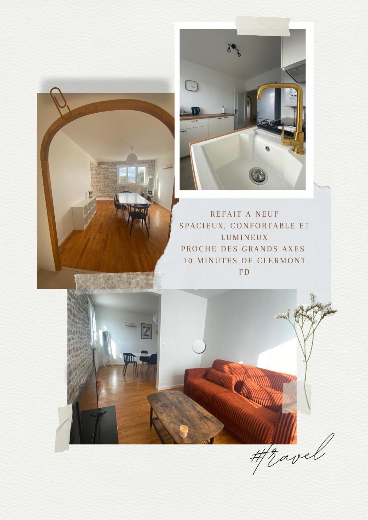 Appartement Spacieux Et Chaleureux - 4Pers - Refait A Neuf - Parking Privatif - Proches Axes, Commerces Et Services - Check In 24-24 Lempdes Dış mekan fotoğraf
